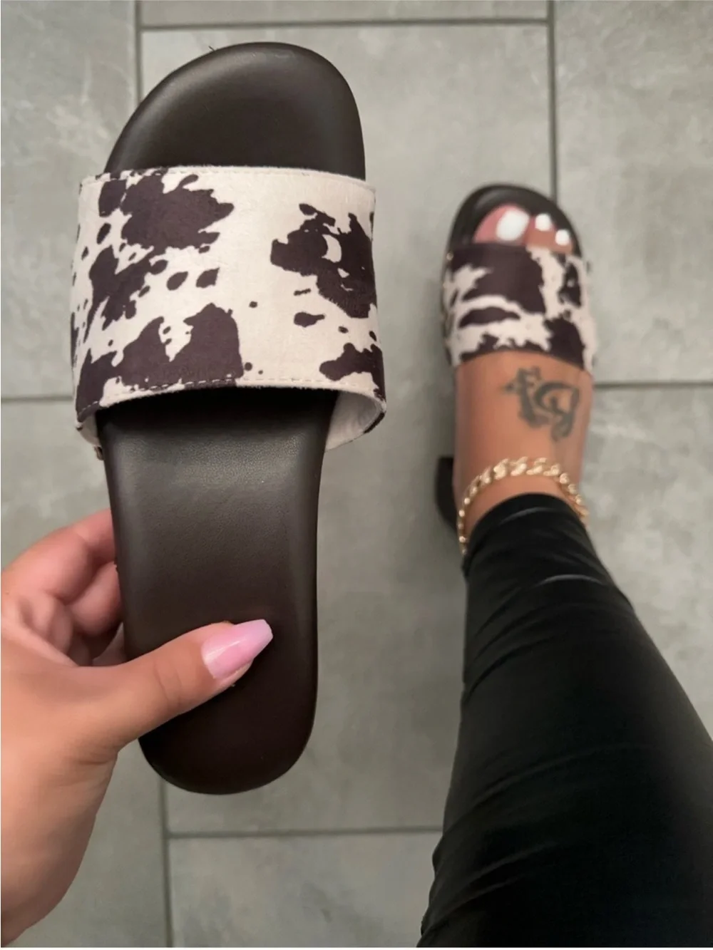 🤎 NEW! Cow Print Studded Platform Mule Heels | Western Chunky Slides